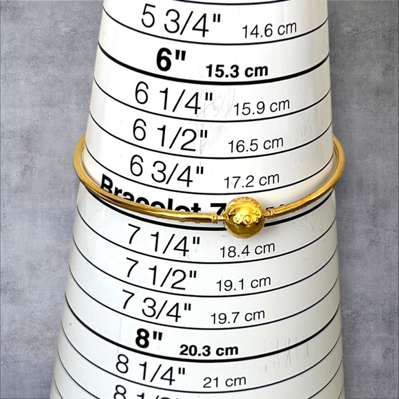 Gold over silver plated bangle bracelet various size - Picture 6 of 8